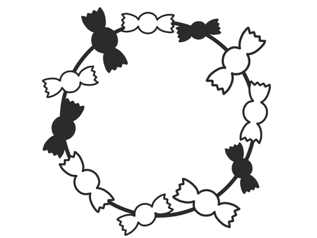 オレンジのキャンディの丸いフレームイラスト No 1043311 無料イラストなら イラストac