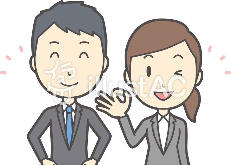 男女スーツ新卒-007-バスト 男女スーツ新卒-007-バストのイラスト