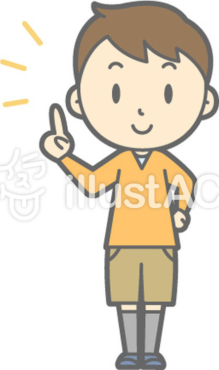 男の子-指差し-全身 男の子-指差し-全身のイラスト