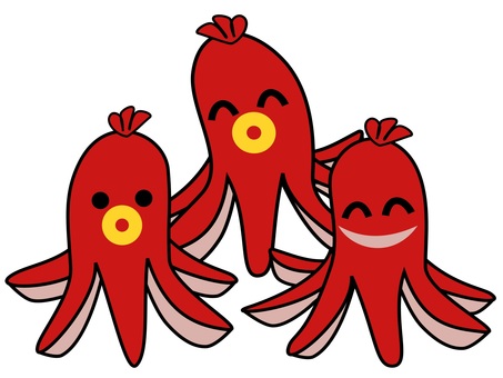 無料イラスト画像 ぜいたくタコ さん ウインナー イラスト