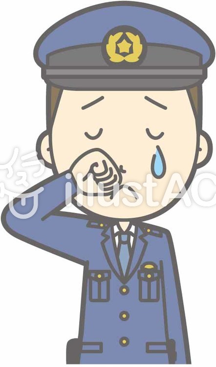警察官男性a-泣く-バスト 警察官男性a-泣く-バストのイラスト