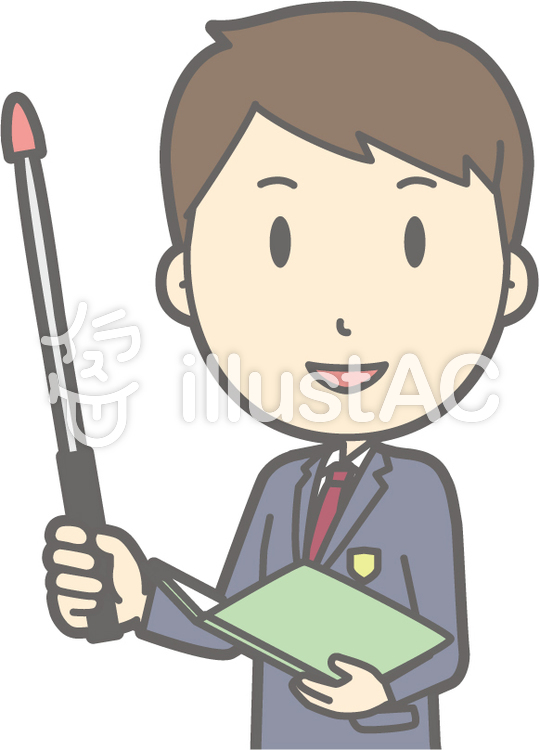 男子高冬a-指示棒1左斜め-バスト 男子高冬a-指示棒1左斜め-バストのイラスト