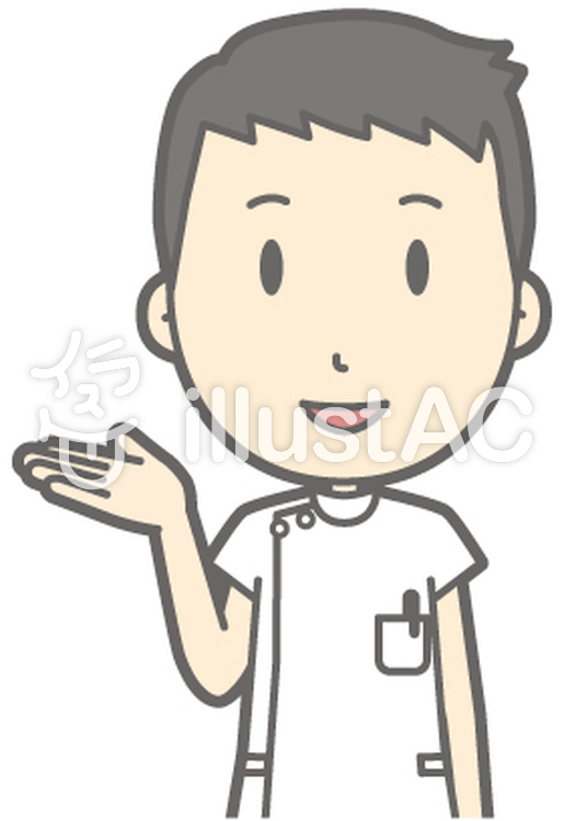 男性看護師-案内-バスト 男性看護師-案内-バストのイラスト