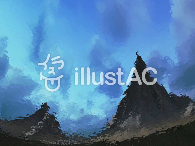 巨大山脈を伺う水の精 巨大山脈を伺う水の精のイラスト
