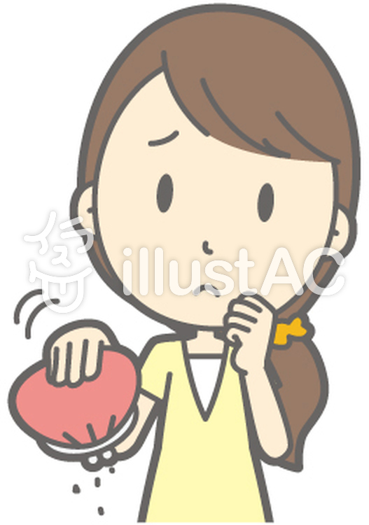 女性半ズボン-お金無い-バスト 女性半ズボン-お金無い-バストのイラスト