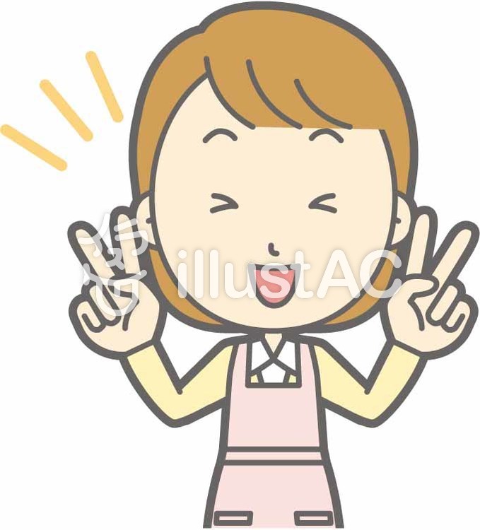 エプロン主婦-Wピース-バスト エプロン主婦-Wピース-バストのイラスト
