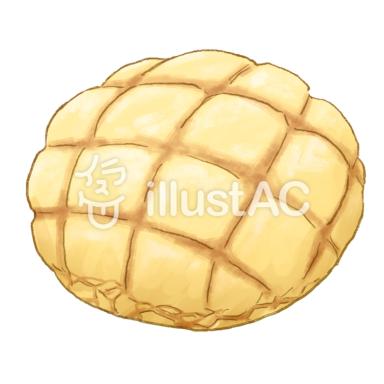 メロン可愛いイラスト 油絵 絵画 [飛び出すメロンパン] 絵画