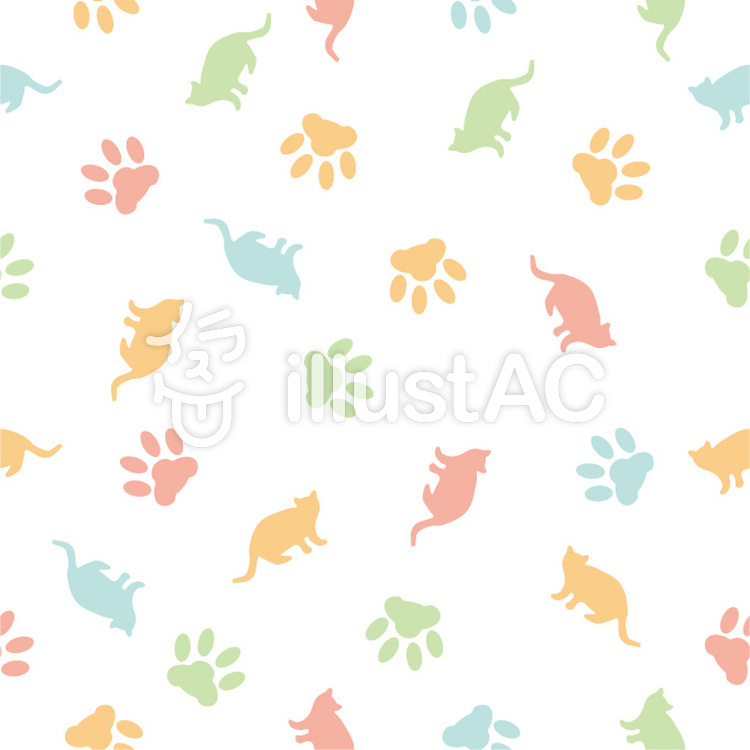猫柄パターン3イラスト - No: 862971／無料イラストなら「イラストAC」
