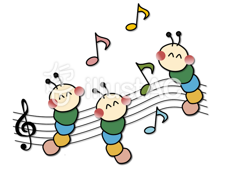 いもむし_音符 いもむし_音符のイラスト