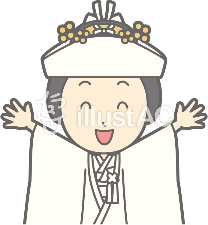 角隠し-バンザイ-バスト 角隠し-バンザイ-バストのイラスト