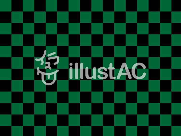 緑と黒の市松模様背景 和柄伝統模様イラスト No 無料イラストなら イラストac