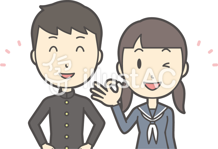 中学生男女セット-041-バスト 中学生男女セット-041-バストのイラスト
