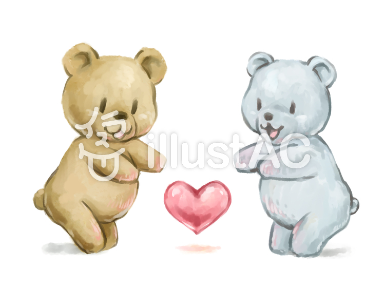 くまさんとハート くまさんとハートのイラスト