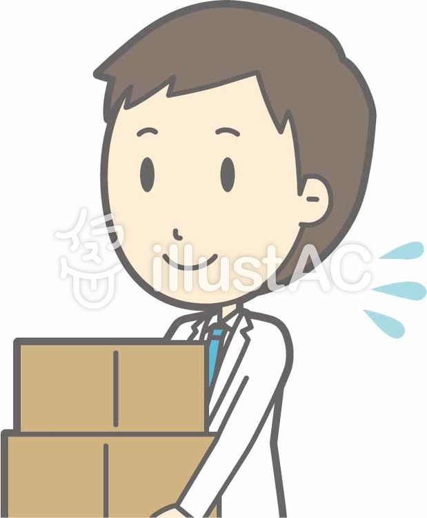 青年医師-荷物運び-バスト 青年医師-荷物運び-バストのイラスト