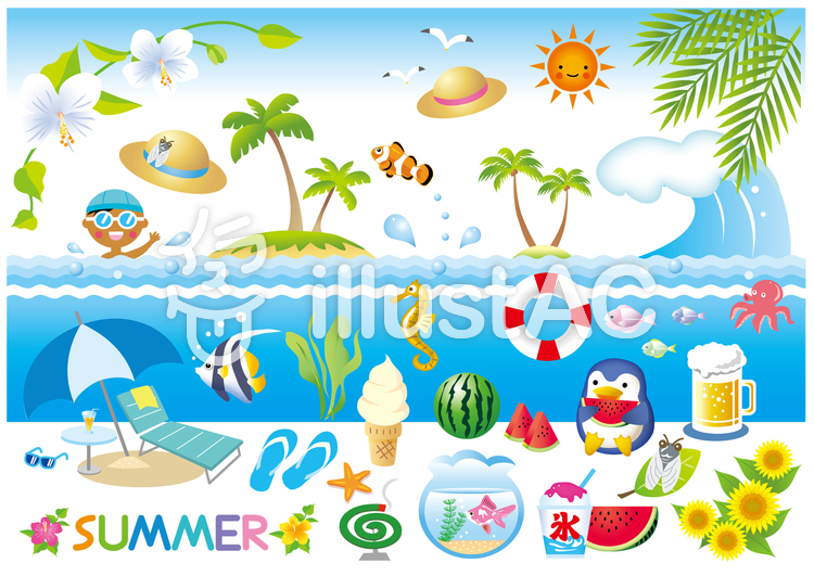 免费的剪贴画:夏天 海 夏季贺卡 暑假 游泳池 - 459598 |illustac