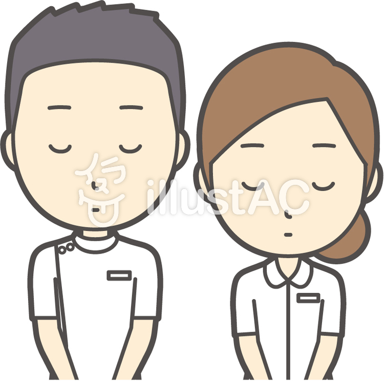 男女セット看護師-005-バスト 男女セット看護師-005-バストのイラスト