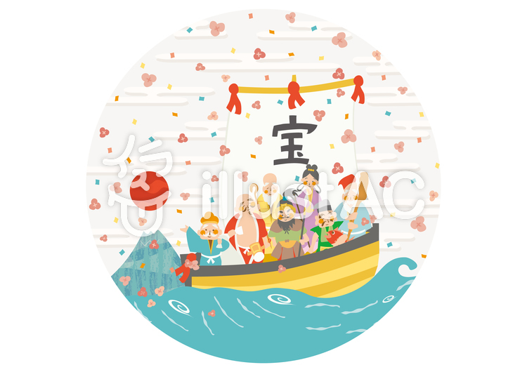 花咲く七福神_挿絵 花咲く七福神_挿絵のイラスト