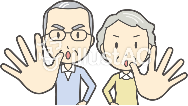 男女セット老人-011-バスト 男女セット老人-011-バストのイラスト