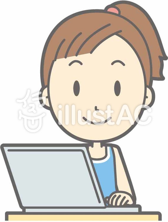 スポーツ女性b-PC笑顔-バスト スポーツ女性b-PC笑顔-バストのイラスト