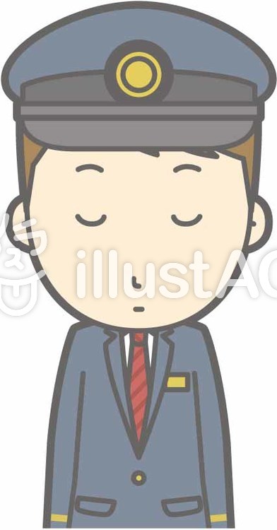 駅員男性a-おじぎ無表情-バスト 駅員男性a-おじぎ無表情-バストのイラスト