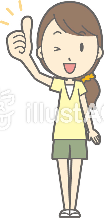 女性半ズボン-グー-全身 女性半ズボン-グー-全身のイラスト