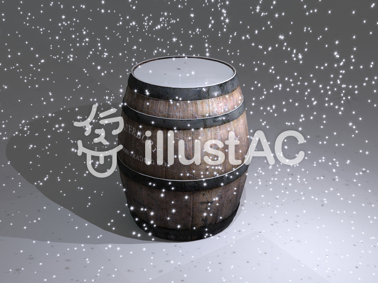 樽に積もる雪に注ぐ光 樽に積もる雪に注ぐ光のイラスト