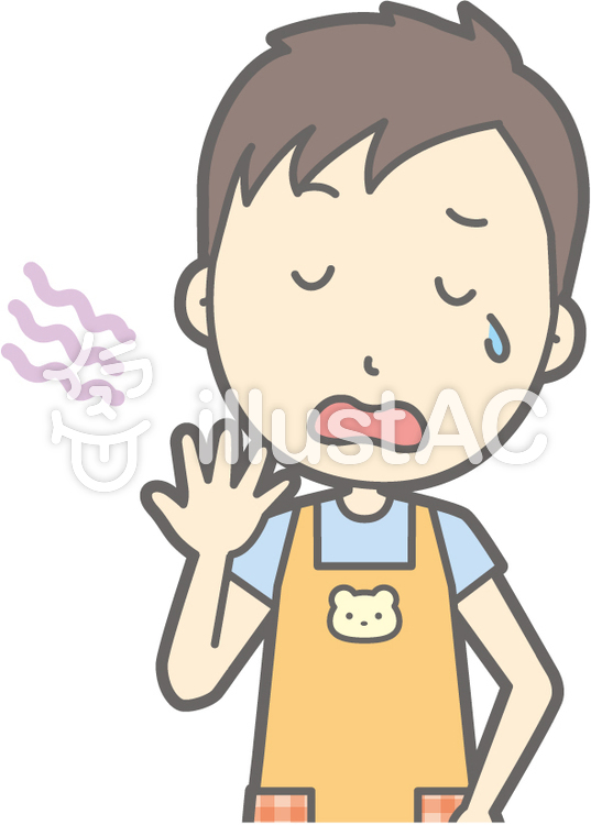 保育士男性-あくび-バスト 保育士男性-あくび-バストのイラスト