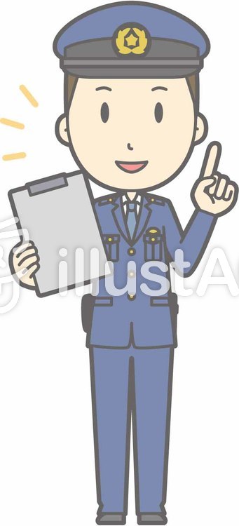 警察官男性a-指差しファイル-全身 警察官男性a-指差しファイル-全身のイラスト