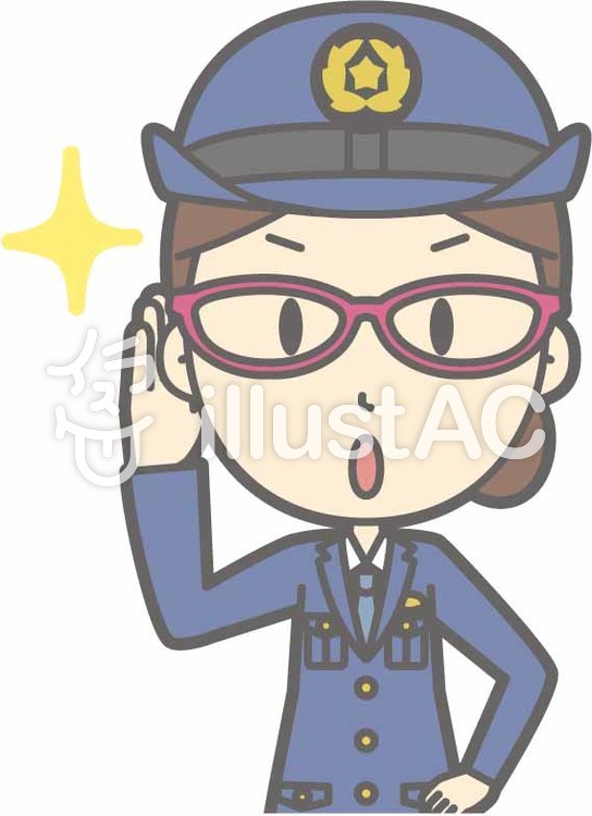 警察官女性a-眼鏡キラリ-バスト 警察官女性a-眼鏡キラリ-バストのイラスト