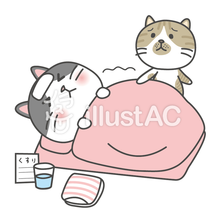 ハチワレねこちゃん 病気 ハチワレねこちゃん 病気のイラスト
