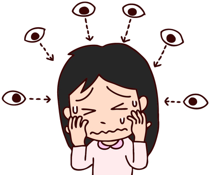 一个女人的插图担心他的目光