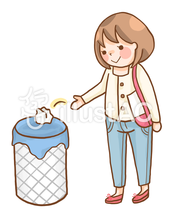 ごみ捨てをする女性イラスト No 無料イラストなら イラストac