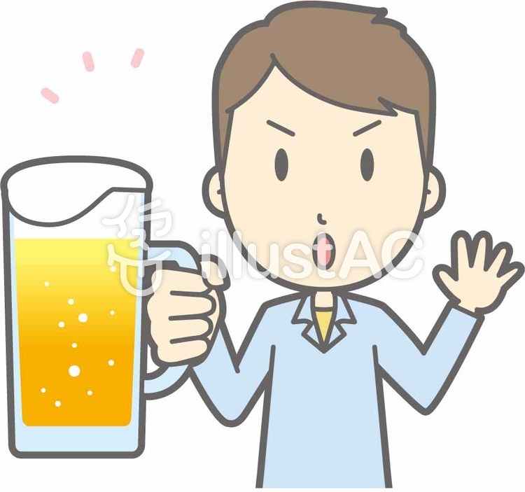 私服男性a-ビール注意-バスト 私服男性a-ビール注意-バストのイラスト