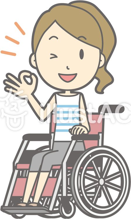 ポニー主婦g-車椅子オッケー-全身 ポニー主婦g-車椅子オッケー-全身のイラスト