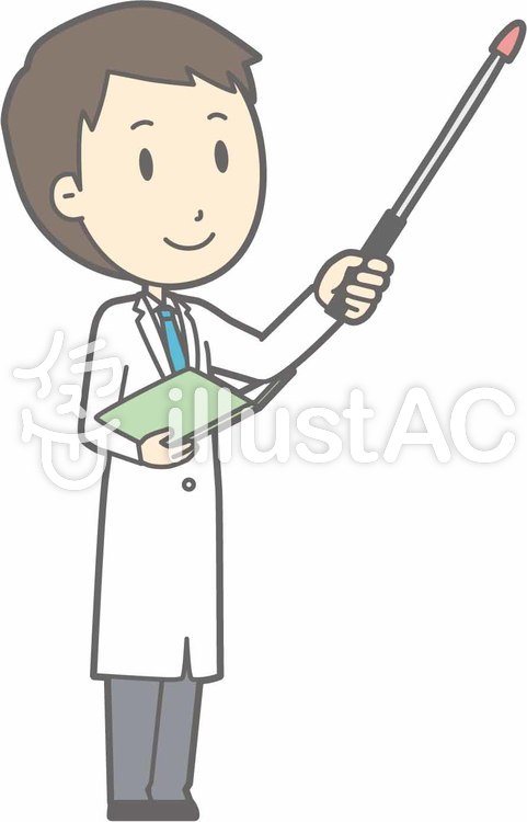青年医師-指示棒5上視線右斜め-全身 青年医師-指示棒5上視線右斜め-全身のイラスト