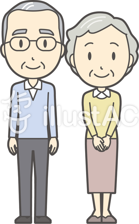 男女セット老人-030-全身 男女セット老人-030-全身のイラスト