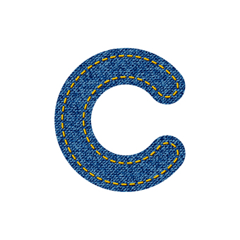 牛仔布风格字母小写字母-c