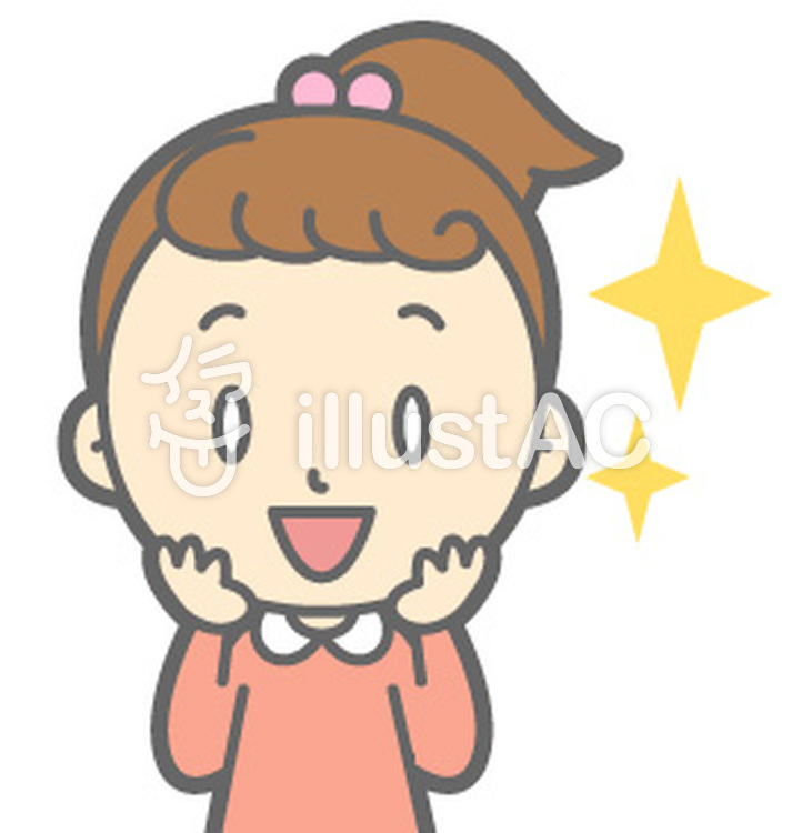 女の子-感激-バスト 女の子-感激-バストのイラスト