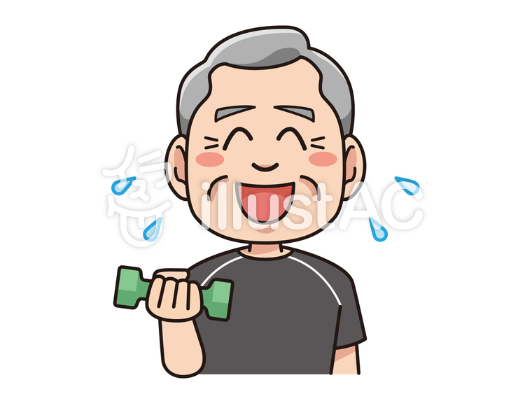 免费矢量剪贴画类似的老人做哑铃锻炼