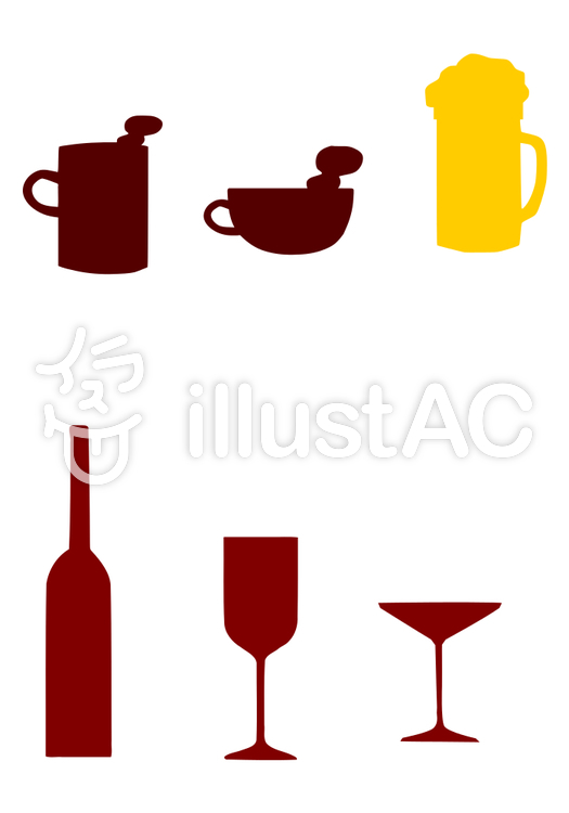 シルエット飲み物セット１イラスト No 無料イラストなら イラストac