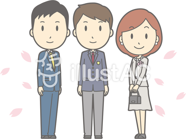 中高生入学卒業-04-全身 中高生入学卒業-04-全身のイラスト