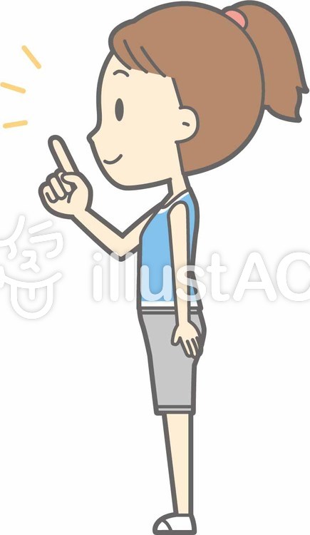 スポーツ女性b-指差し左横-全身 スポーツ女性b-指差し左横-全身のイラスト