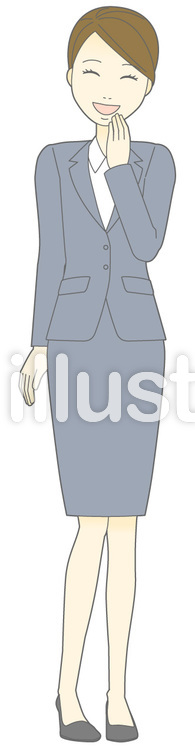 D女性スーツ-あはは-全身 D女性スーツ-あはは-全身のイラスト