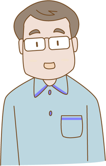 照片素材(图片): 看著镜中的中年男子4