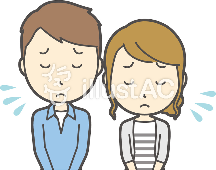 ボーダー男女セット-001-バスト ボーダー男女セット-001-バストのイラスト