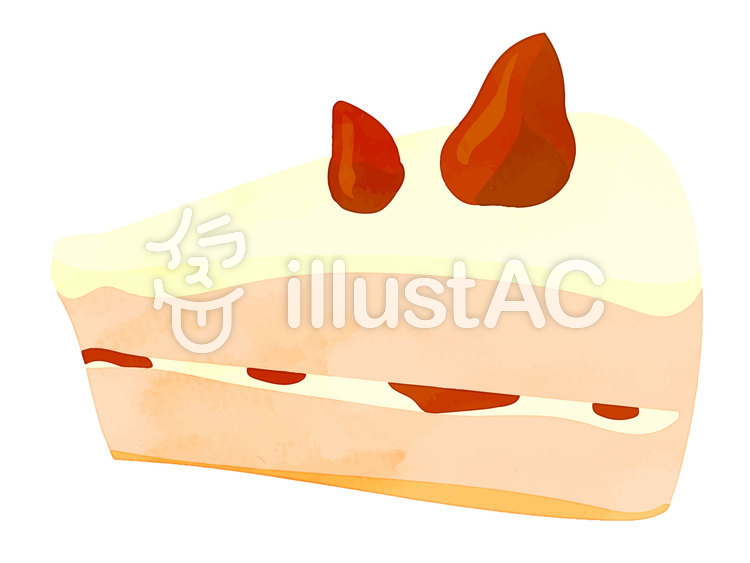 水彩風素材11 ショートケーキ 水彩風素材11 ショートケーキのイラスト