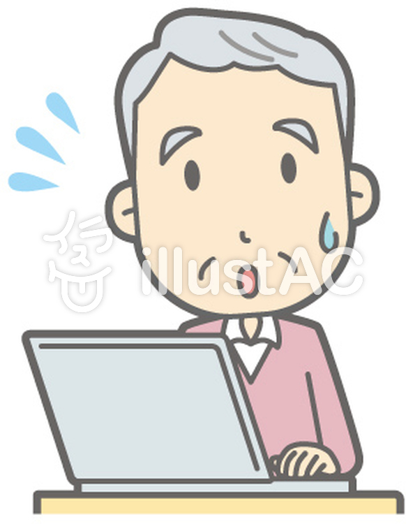老人男性C-PC焦る-バスト 老人男性C-PC焦る-バストのイラスト
