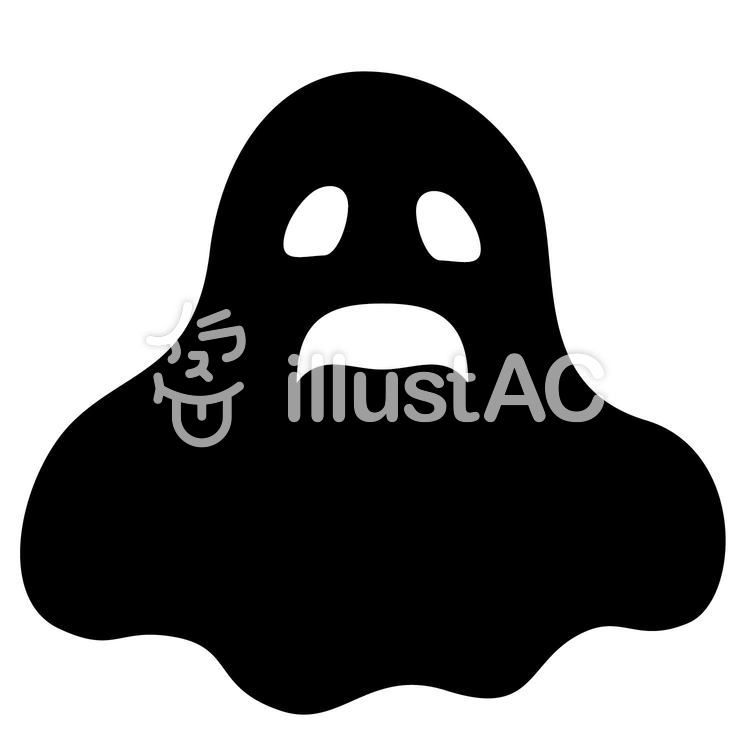 ハロウィン-14 黒いおばけ ハロウィン-14 黒いおばけのイラスト