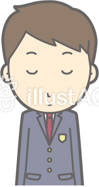 男子高冬a-おじぎ無表情-バスト 男子高冬a-おじぎ無表情-バストのイラスト