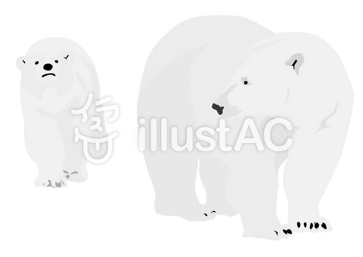 シロクマの親子 シロクマの親子のイラスト